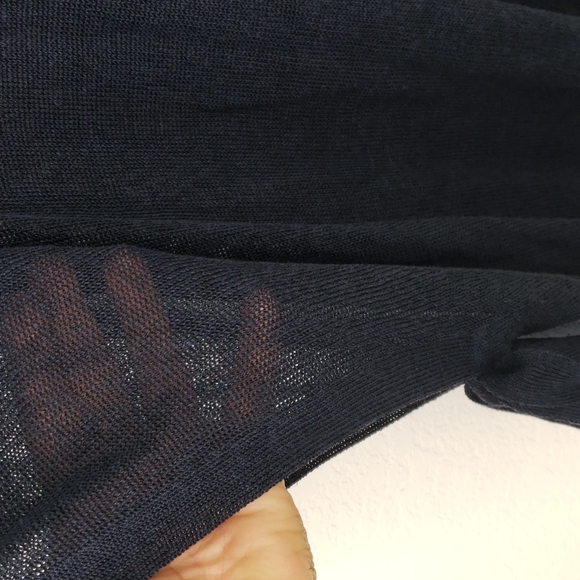 J.jill linen blend knit cover up tunic side ties navy blue one size - Picture 7 of 9